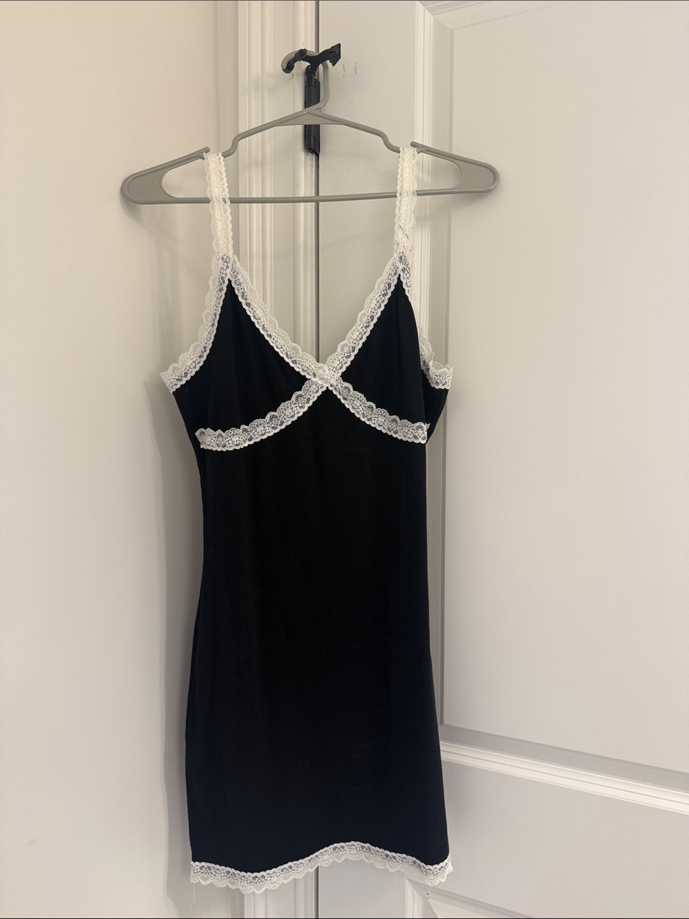 Garage Black and white lace mini dress